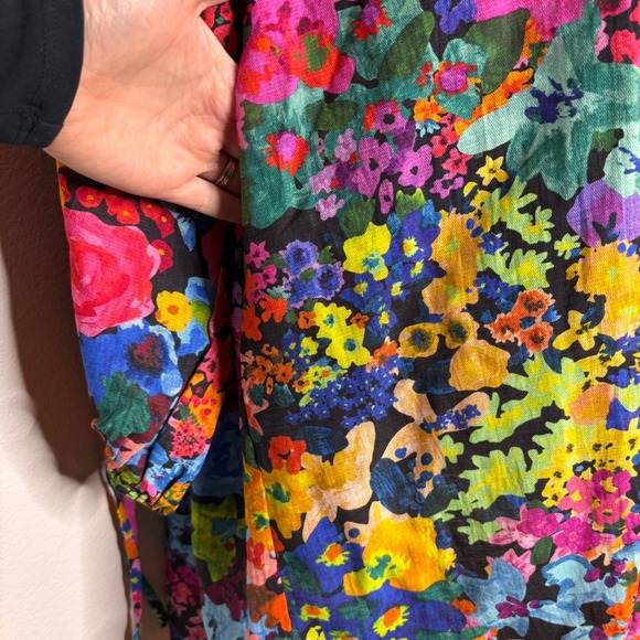 STINE GOYA NEVA Tencel 60s Floral Print High Neck Dress Size M - Picture 4 of 12